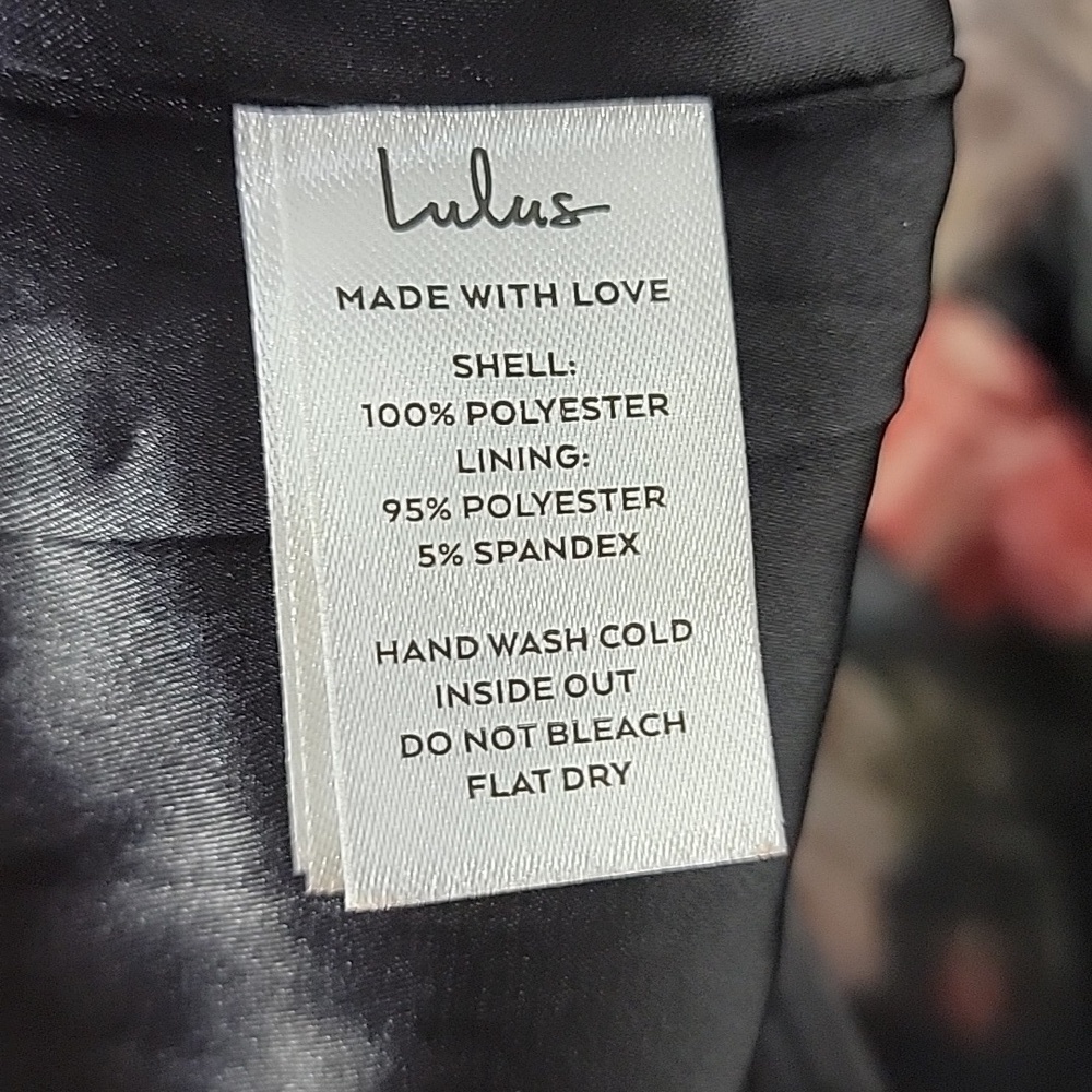 LULUS ORGANZA COCKTAIL DRESS BLACK FLORAL SIZE SMALL - Picture 15 of 15